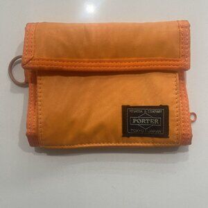 PORTER Yoshida 555-06439 Tri Fold Wallet CAPSULE Orange Made In Japan